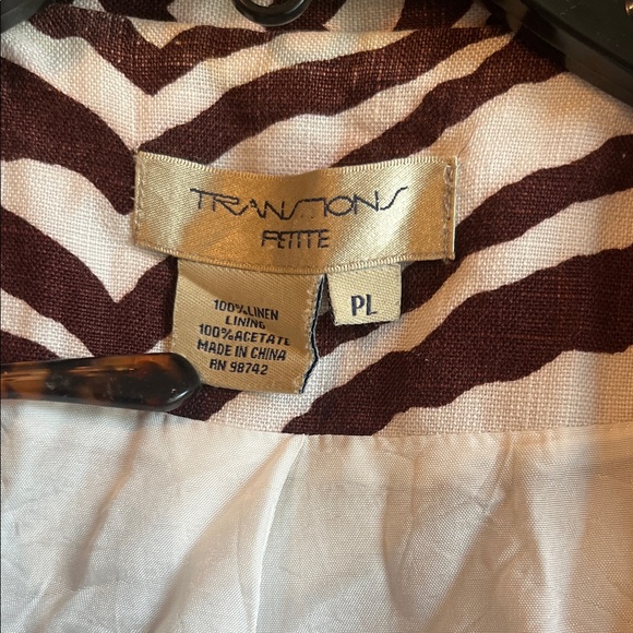 Transitions Zebra Print Blazer - Picture 2 of 7